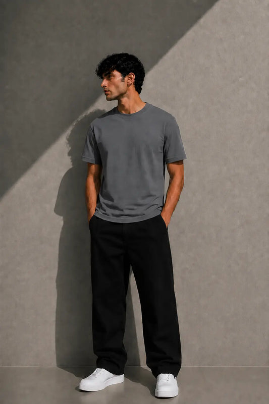 STEEL GREY-REGULAR FIT