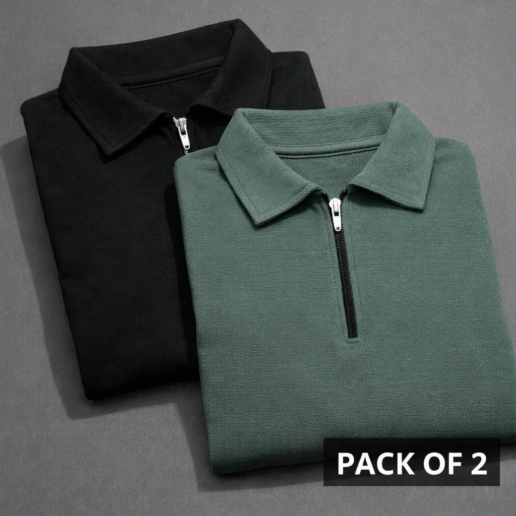 HALF ZIPPER POLO PACK OF 2