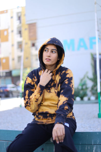 Gold Brown Tie & Die Pullover Hoodie