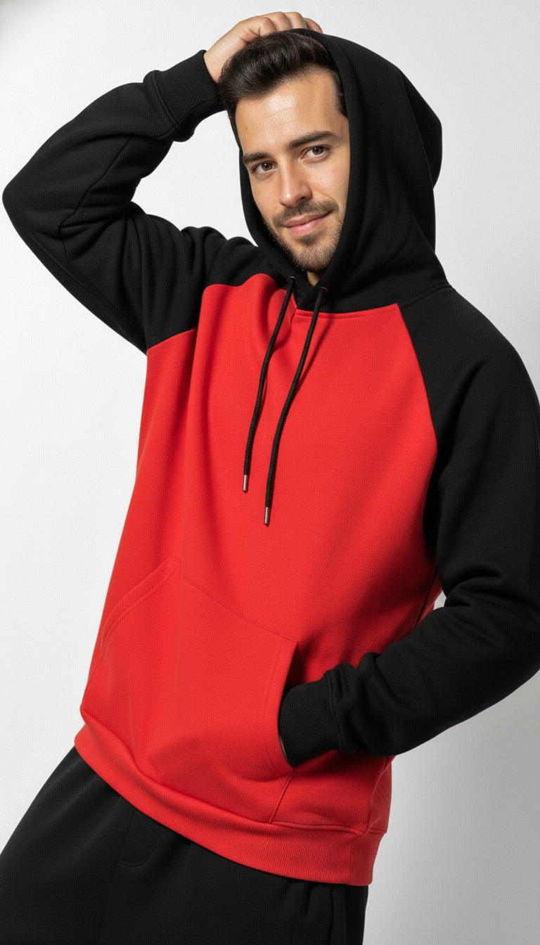 RAGLAN RED/BLACK HOODIE