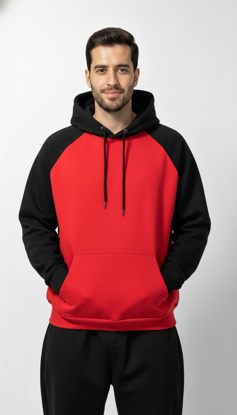 RAGLAN RED/BLACK HOODIE
